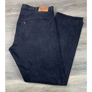 Levis 501 Jeans Mens 42 Button‎ Fly Black Denim Straight Leg Adult Casual 42x34
